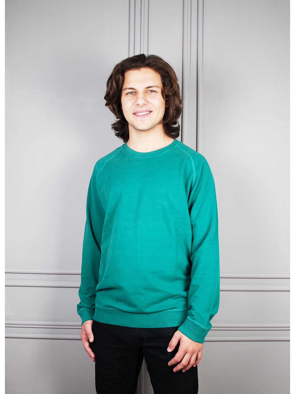 Basic Erkek Sweatshirt Yeşil