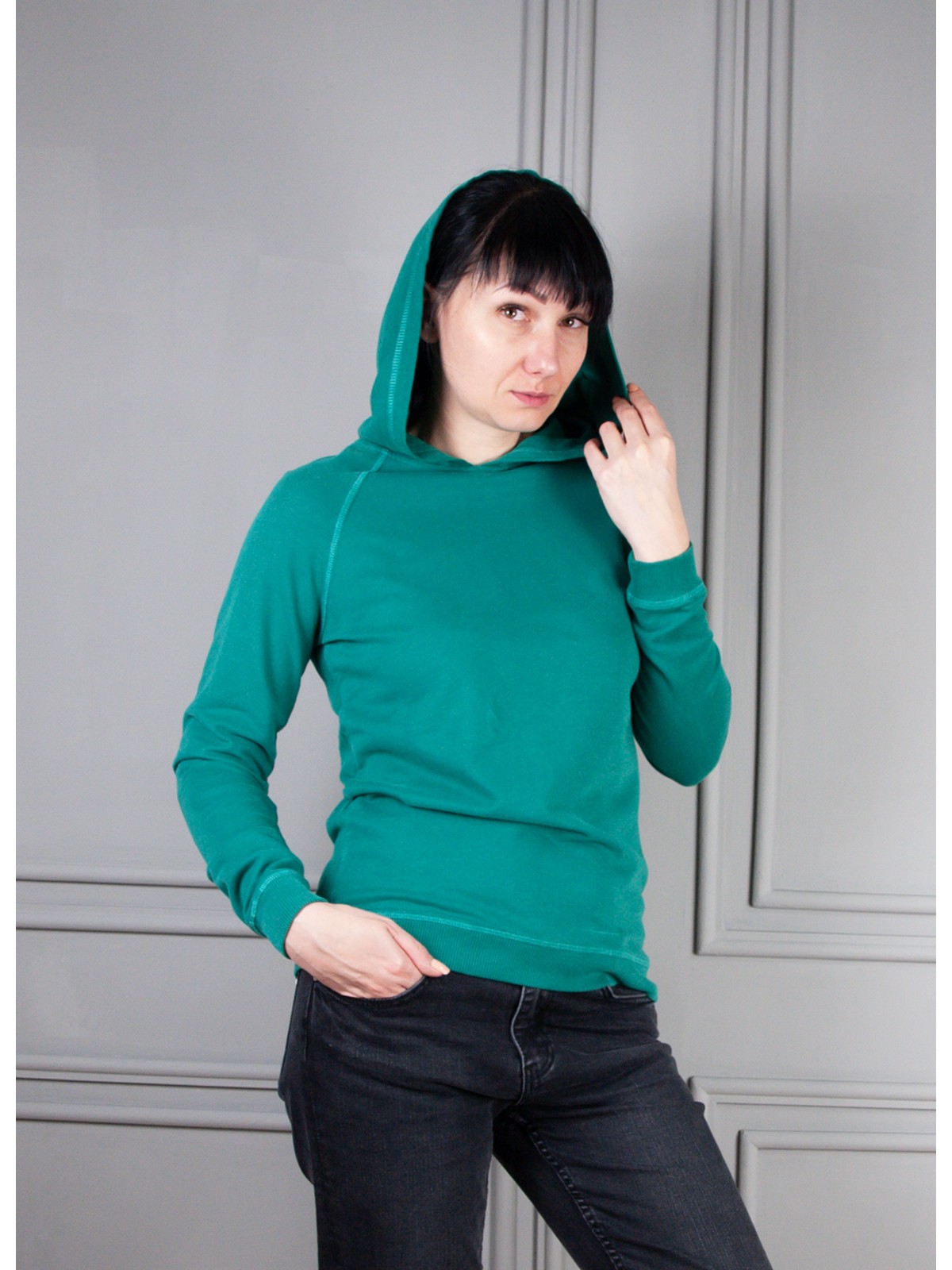 Kadın Kapşonlu Sweatshirt Yeşil